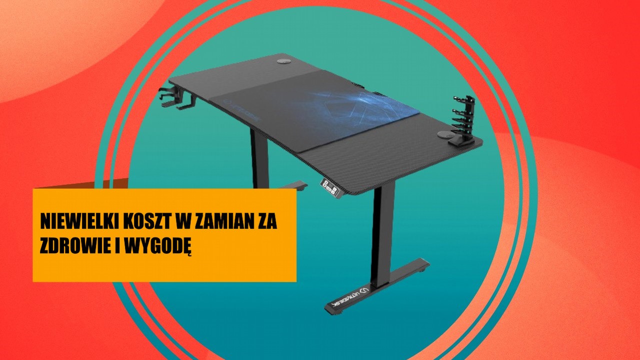 Biurka gamingowe nie tylko fajnie wyglądają, ale pomagają też zadbać o zdrowie. Ultradesk V2 jest teraz w świetnej promocji, źródło grafiki: Ultradesk.