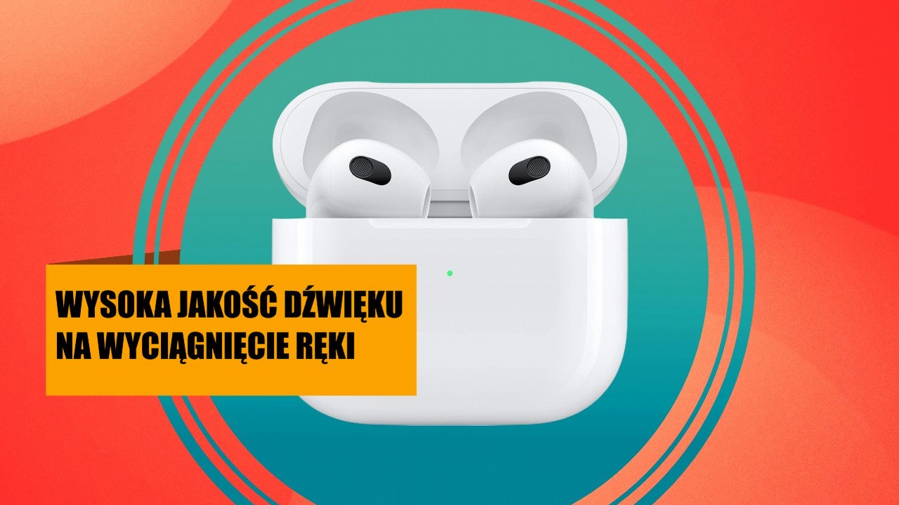 Naszpikowane technologią słuchawki Apple AirPods są teraz w cenie, która nie odstrasza, źródło grafiki: Apple.