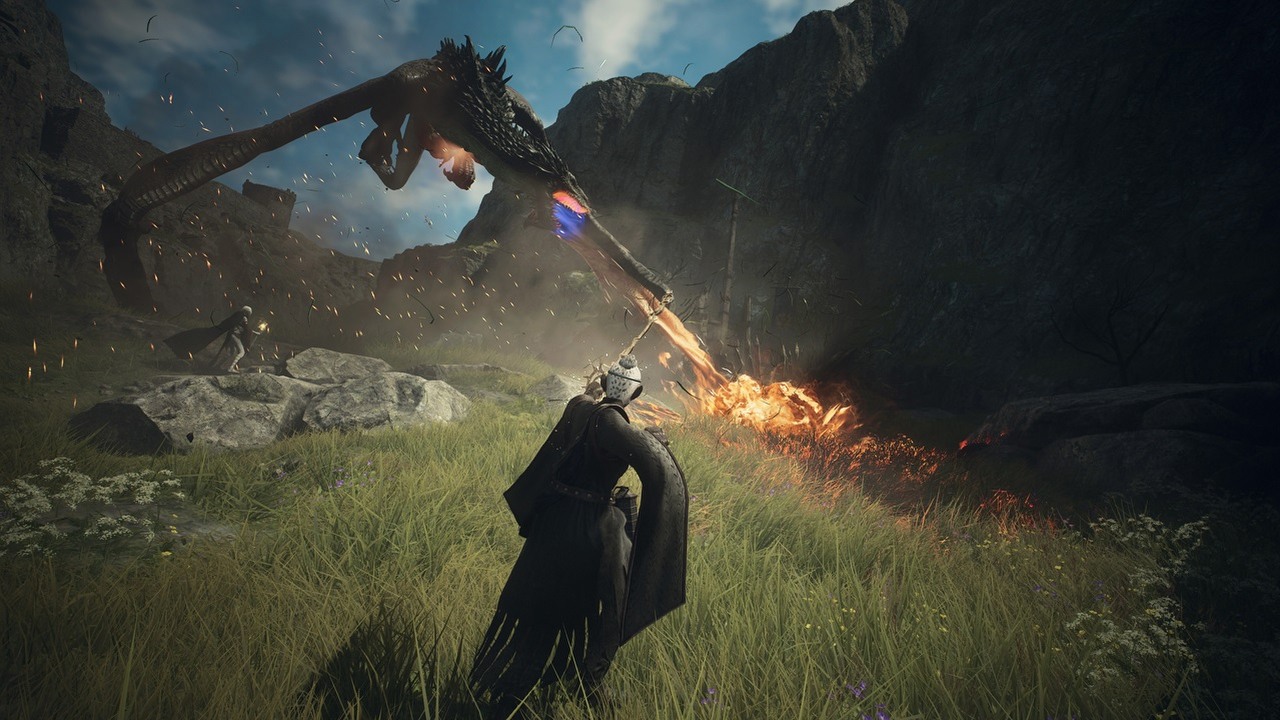 Zabójcza Plaga w Dragon's Dogma 2 potrafi wyludnić wioskę. Gracze próbują się przed nią ostrzegać, źródło grafiki: Capcom..