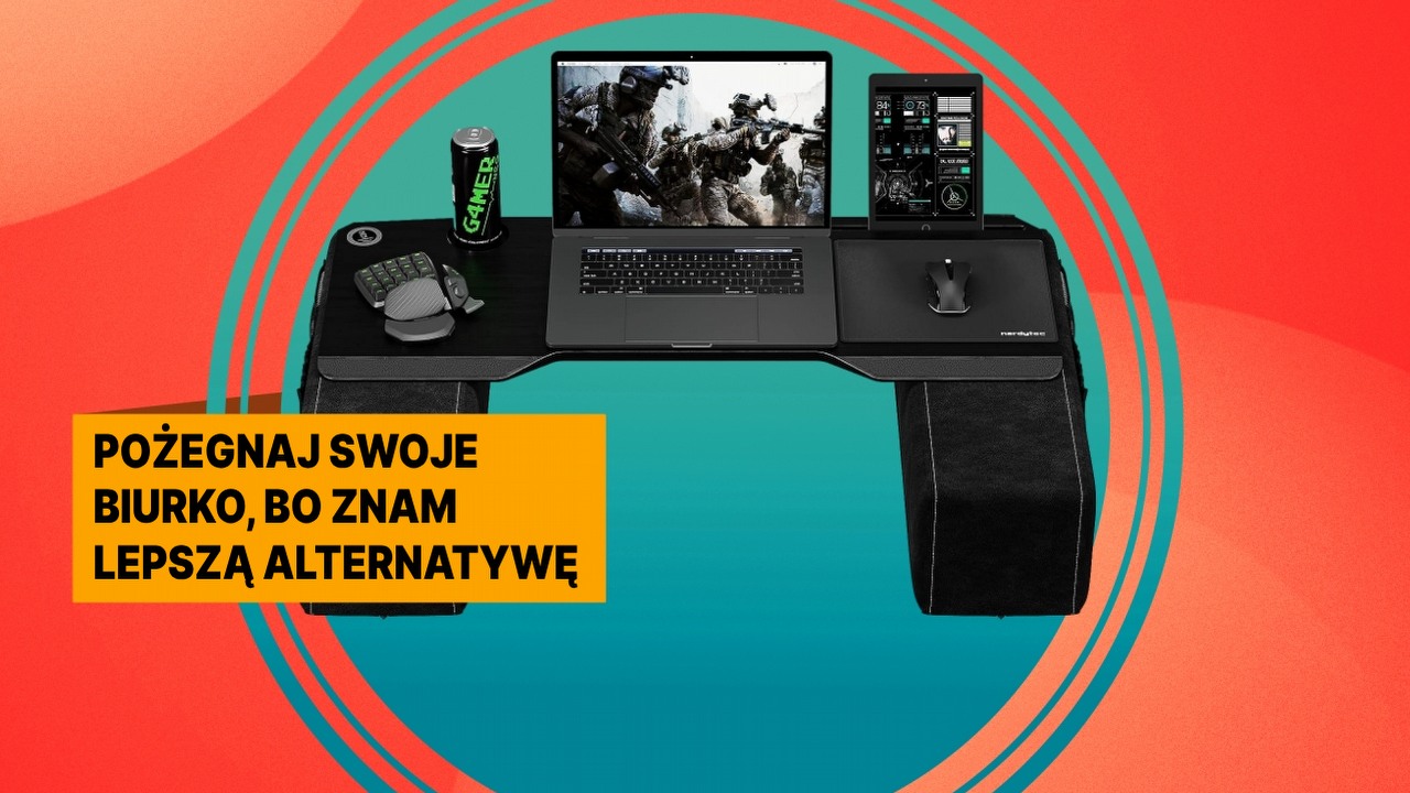Takie home office to ja rozumiem. Z tym gadżetem praca lub gra na kanapie będzie znacznie wygodniejsza, źródło grafiki: nerdytec; materiały promocyjne.