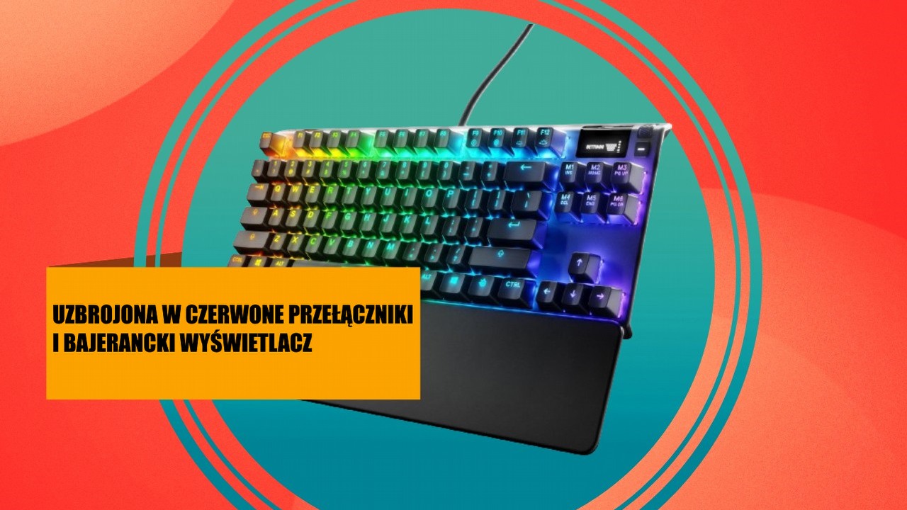 Jeśli nie chcesz mieć na głowie wkurzonych domowników, zainwestuj w klawiaturę z czerwonymi przełącznikami. SteelSeries Apex 7 kupisz teraz taniej, źródło grafiki: SteelSeries.