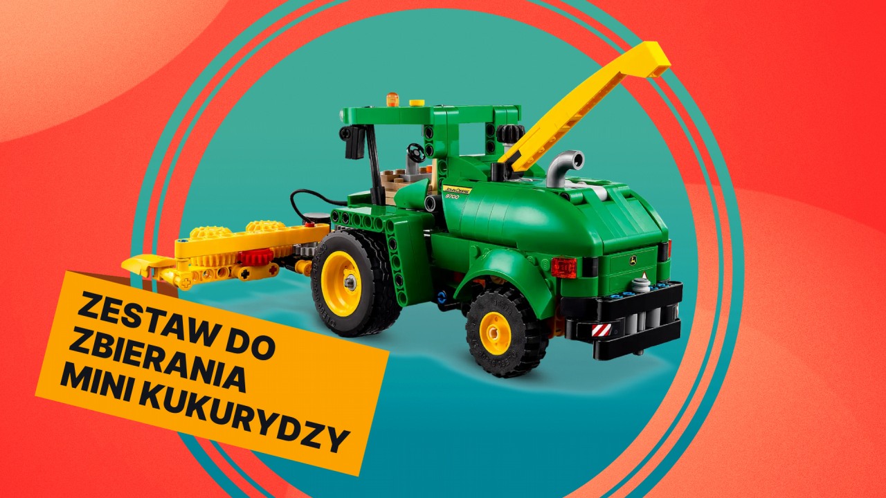 John Deere kombajn do kukurydzy wylądował na pierwszym miejscu mojej listy klocków LEGO do kupienia. Zestaw kusi nie tylko świetnym wykonaniem, ale też niewielką ceną, źródło grafiki: LEGO.pl.