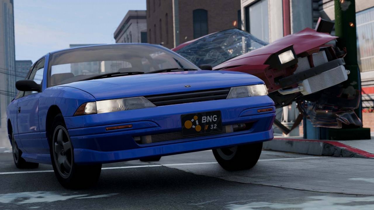 Wielka aktualizacja do BeamNG.drive wprowadziła widowiskową opcję, która zbliżyła nieco grę do Burnouta, źródło grafiki: BeamNG.