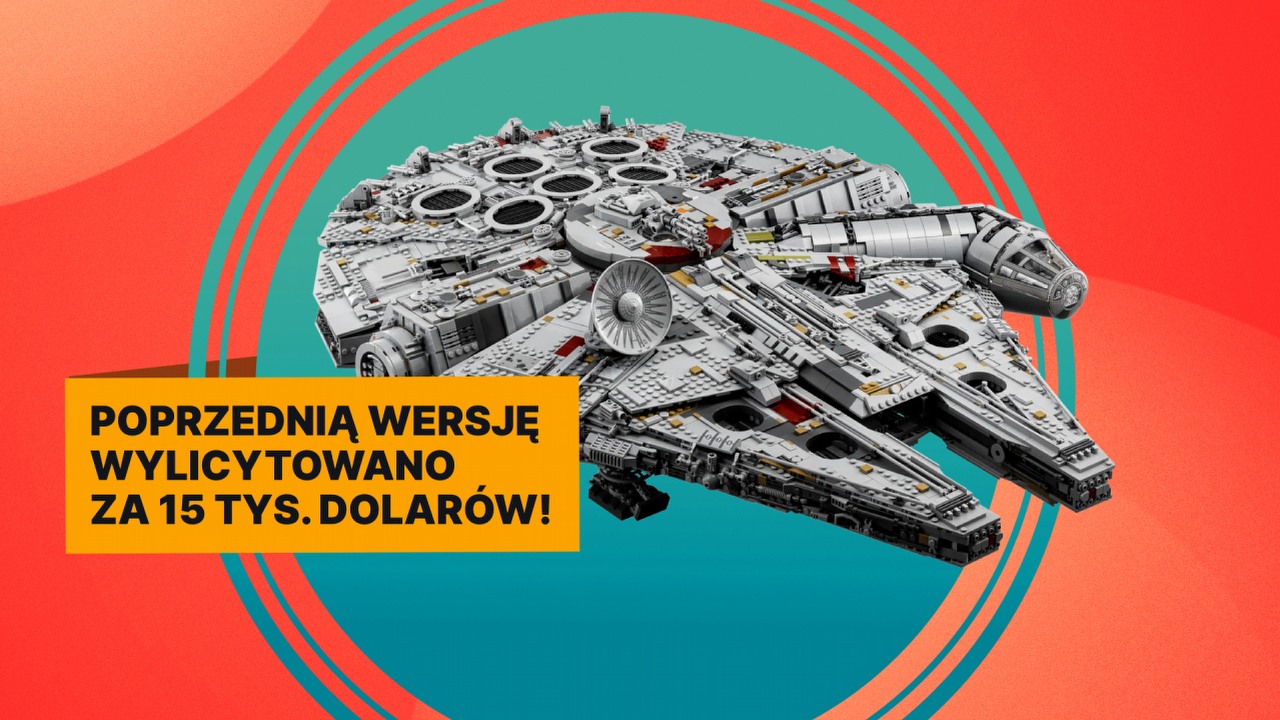 LEGO Star Wars Sokół Millennium to olbrzymia replika statku, który zrobił trasę na Kessel w mniej niż dwanaście parseków, źródło grafiki: LEGO.pl; materiały promocyjne.