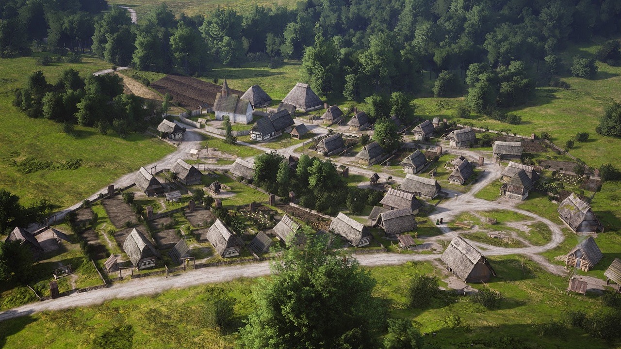 Polski średniowieczny city builder potrafi zachwycić mimo licznych wad. Są pierwsze recenzje wczesnego dostępu Manor Lords, źródło grafiki: Slavic Magic.