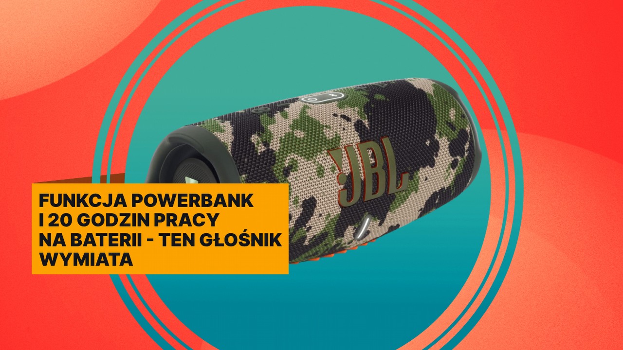 Głośnik JBL Charge 5 w promocji, z którą konkurencja może nie mieć szans. W tej cenie to złoty interes, którego nie będziecie żałować, źródło grafiki: JBL.
