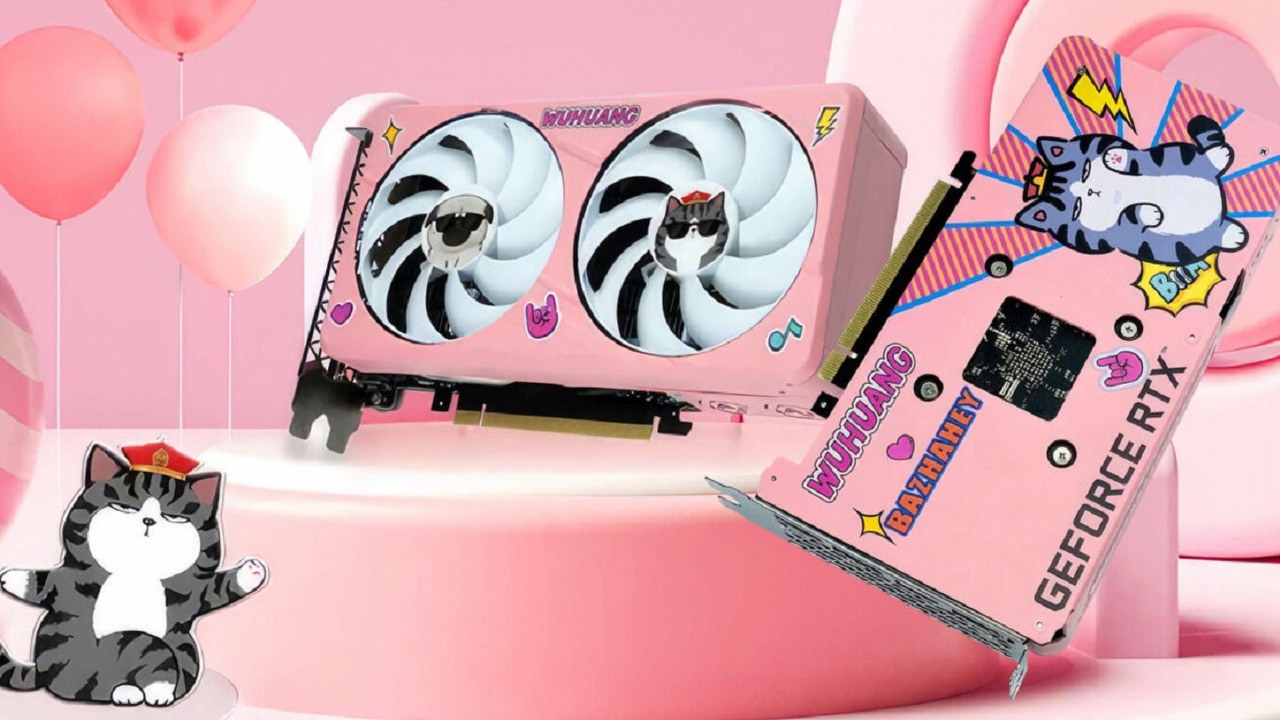 Koty i róż. Tak prezentuje się wyjątkowo uroczy RTX 4060, źródło grafiki: ASL | VideoCardz..