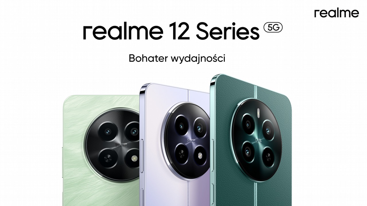 Realme 12 5G w pełnej krasie z cenami i specyfikacją. Byliśmy na premierze tegorocznej linii smartfonów, źródło grafiki: Realme.