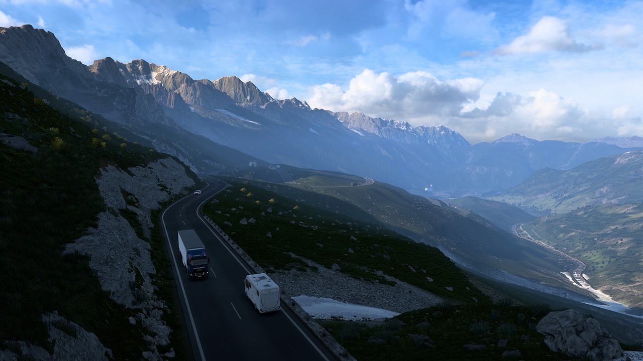 ETS2 wygląda jeszcze lepiej. Nowy anti-aliasing, oświetlenie i odświeżona Szwajcaria to tylko część zalet wersji 1.50, źródło grafiki: SCS Software.