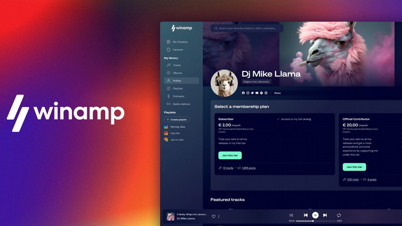 Winamp chce udostępnić kod źródłowy nowej aplikacji i zaprasza programistów do współpracy, źródło grafiki: Winamp.