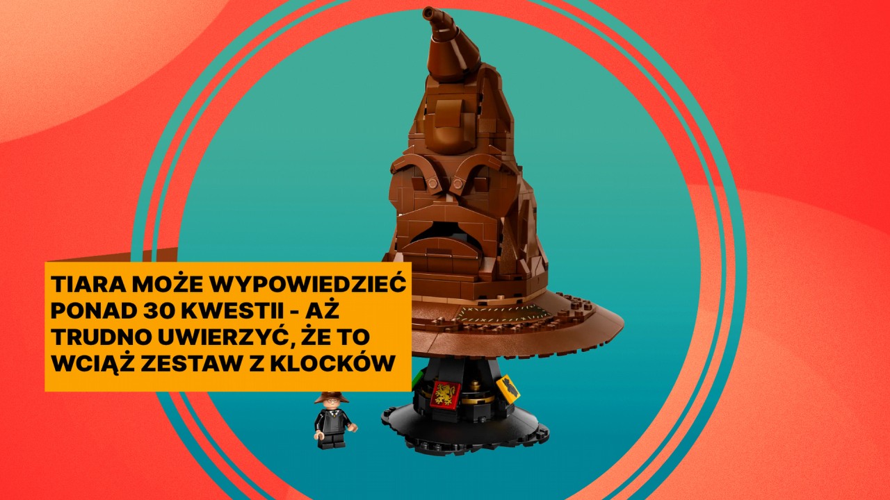 LEGO Mówiąca Tiara Przydziału to zestaw, z którym nie może się równać żaden inny model poświęcony Harry’emu Potterowi. Nie uwierzysz, jak niewiele teraz kosztuje, źródło grafiki: LEGO; materiały promocyjne.
