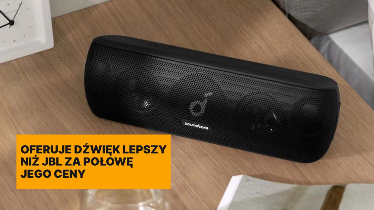 Jeden z najpopularniejszych głośników na Amazon jest teraz w bajecznej promocji. Soundcore Motion Plus to 30-watowy osiłek, który jakością dźwięku pogrąża nawet JBL, źródło grafiki: Anker.