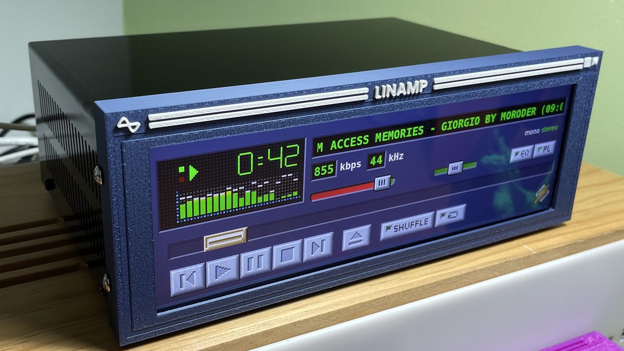 Winamp został odtworzony w rzeczywistości przy użyciu Raspberry Pi, źródło grafiki: Rodrigo Méndez | Rodmg.