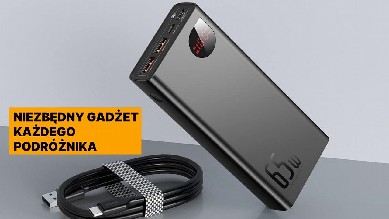 Amazon zaserwował pierwszy wielki hit na wakacje 2024. 65-watowy powerbank o pojemności 20000 mAh w promocji gorącej jak lato w mieście, źródło grafiki: Baseus; materiały promocyjne.