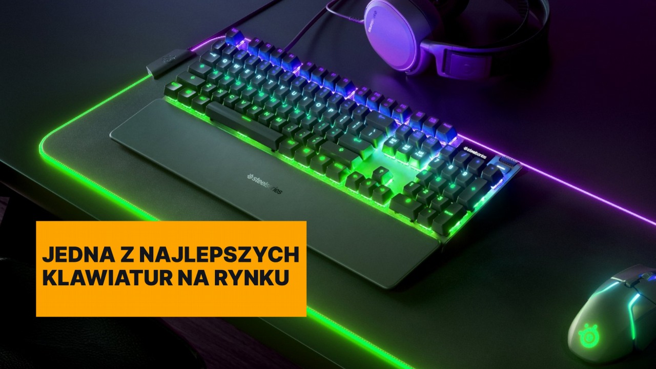 Model SteelSeries Apex 7 to Mercedes wśród klawiatur gamingowych, a Amazon obniżył jego cenę do rekordowo niskiej kwoty. Polskie sklepy mogą tylko pomarzyć o takiej ofercie, źródło grafiki: SteelSeries.