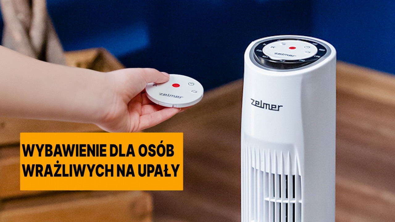 Zapamiętajcie moje słowa: dzięki tej promocji zdalnie sterowany wentylator kolumnowy Zelmer będzie hitem wakacji 2024, źródło grafiki: Zelmer.