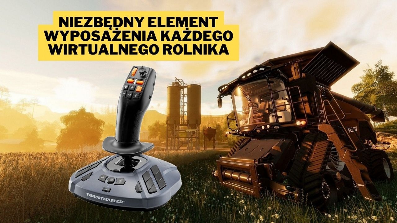 Ta promocja to idealna okazja, aby w pełni przygotować się do premiery Farming Simulator 25. Wyposażony w 33 przyciski kontroler Thrustmaster FarmStick uczyni grę jeszcze przyjemniejszą, źródło grafiki: Thrustmaster, GIANTS Software.