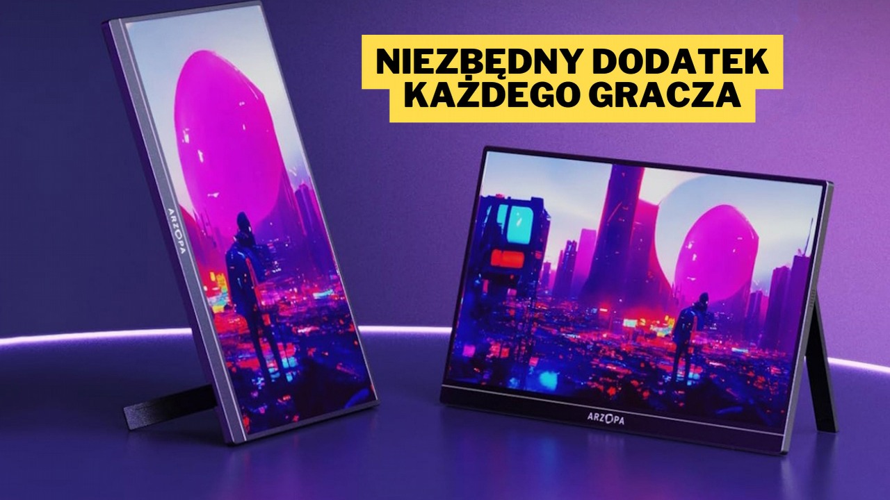 Tą promocją Amazon uciszył konkurencję. Przenośny monitor ARZOPA o odświeżaniu 144 Hz to sprzęt, którego potrzebowałam. Nada się nie tylko do oglądania filmów, ale też gry na PlayStation 5, źródło grafiki: Arzopa.