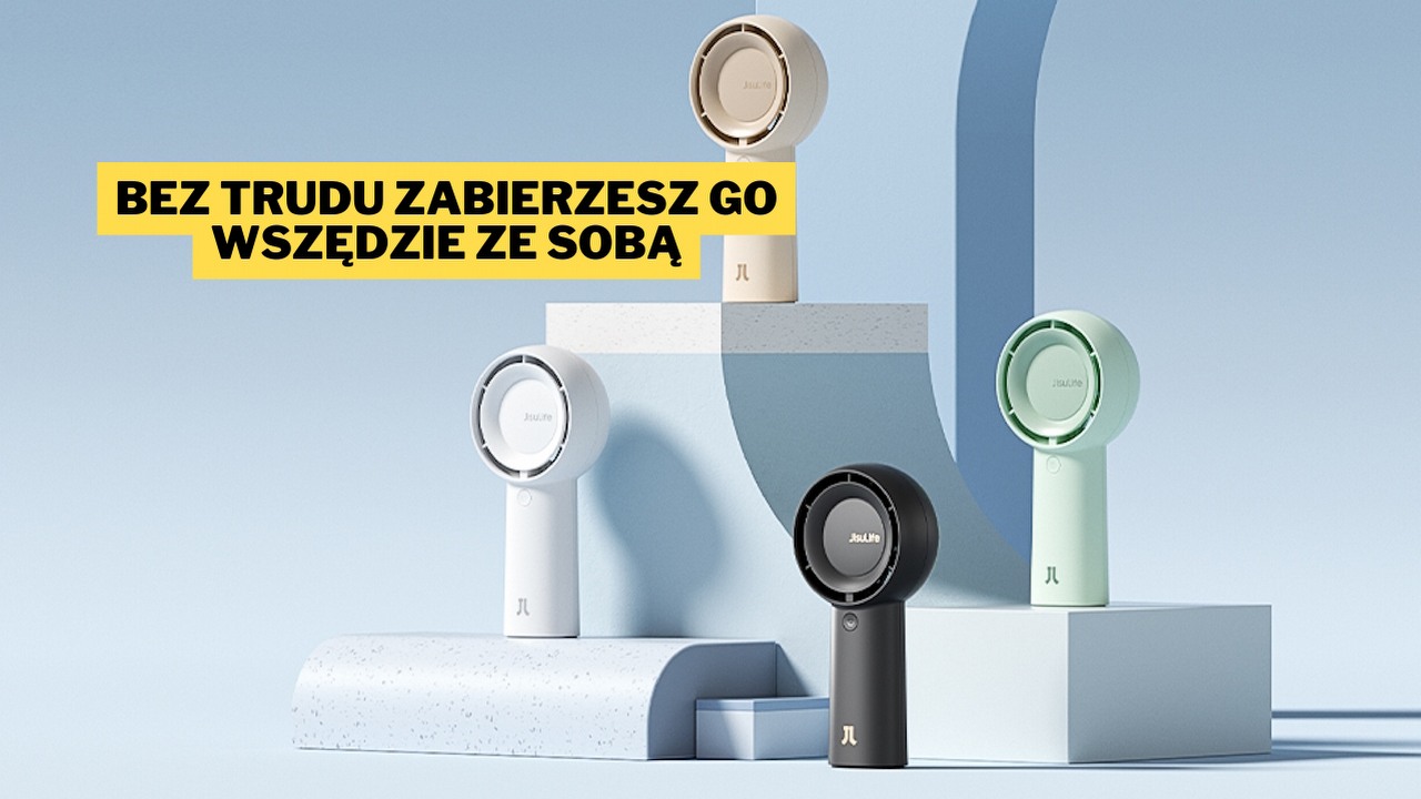 Hitowy wentylator bezprzewodowy teraz jeszcze tańszy na Amazon. 16 godzin działania na jednym ładowaniu i aż 5 poziomów prędkości - ten malec sprawi, że klimatyzacja nie będzie potrzebna, źródło grafiki: JisuLife.