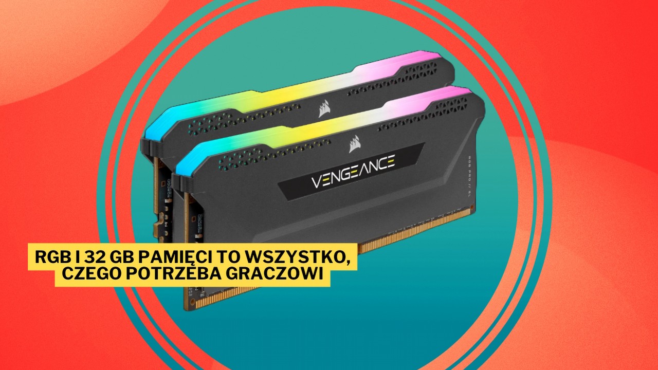 Jestem pewien, że tą promocją Amazon podbije serca wielu użytkowników PC. 32-gigabajtowa pamięć RAM Corsair Vengeance zapewni Twojemu „blaszakowi” wiele lat płynnego działania, źródło grafiki: Corsair.