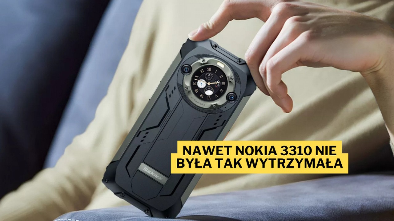 W porównaniu z tym smartfonem nawet Nokia 3310 wydaje się krucha. Wyposażony w dwa ekrany Blackview BV9300 Pro to pancerny potwór, którego działanie wspomaga bateria 15 000 mAh, źródło grafiki: Blackview.