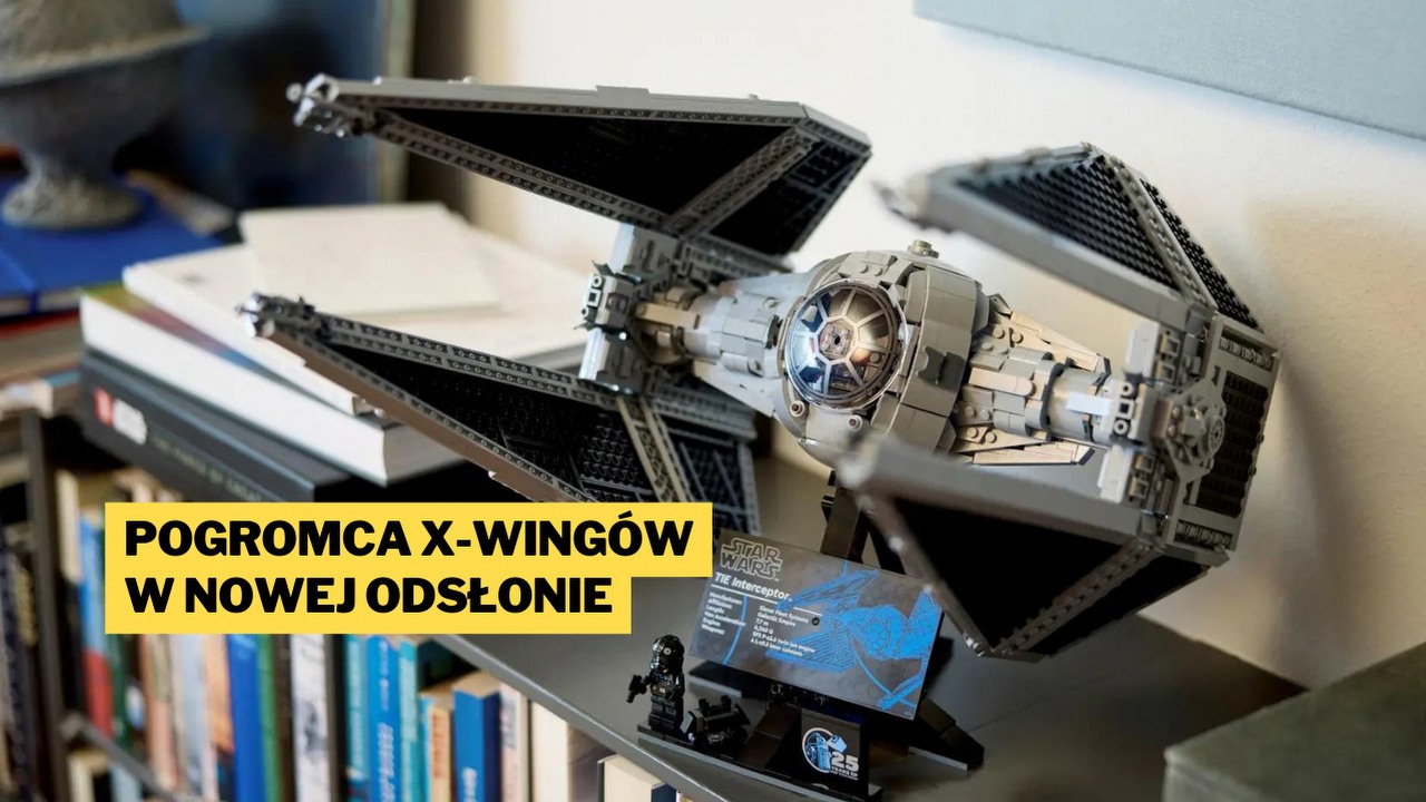 Legendarny zestaw LEGO Star Wars powraca po 24 latach i zachwyca ceną. W tej promocji wiernie odwzorowany myśliwiec TIE Interceptor ma branie jak butelka wody na Tatooine, źródło grafiki: Materiały promocyjne; LEGO.pl.