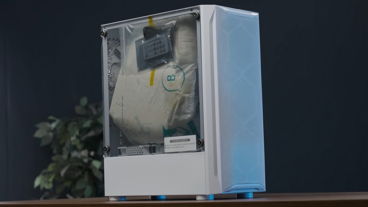 Kupił komputer z Temu za 500 USD i włączył na nim Cyberpunka 2077. PC przekroczył oczekiwania posiadacza, źródło grafiki: YouTube: Dawid Does Tech Stuff; 2024.