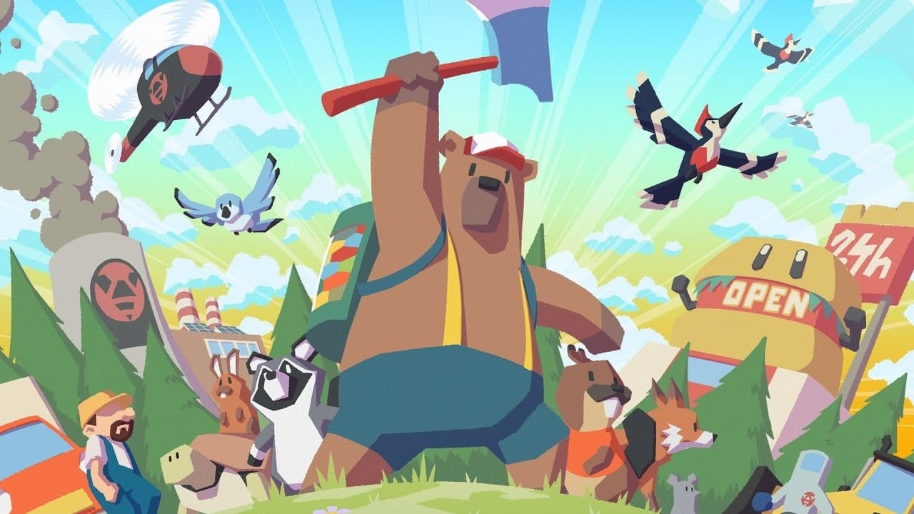 Rzuć wyzwanie złej korporacji, wcielając się w niedźwiedzia-drwala. LumbearJack za darmo w Epic Games Store, źródło grafiki: Armor Games Studios..