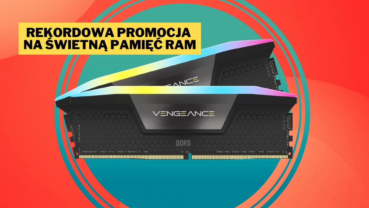 W tej cenie rozejdzie się jak ciepłe bułeczki. Pamięć RAM Corsair Vengeance 32 GB DDR5 to wydajnościowy potwór, który zapewni Ci dodatkowe fps-y w wielu grach, źródło grafiki: Corsair.