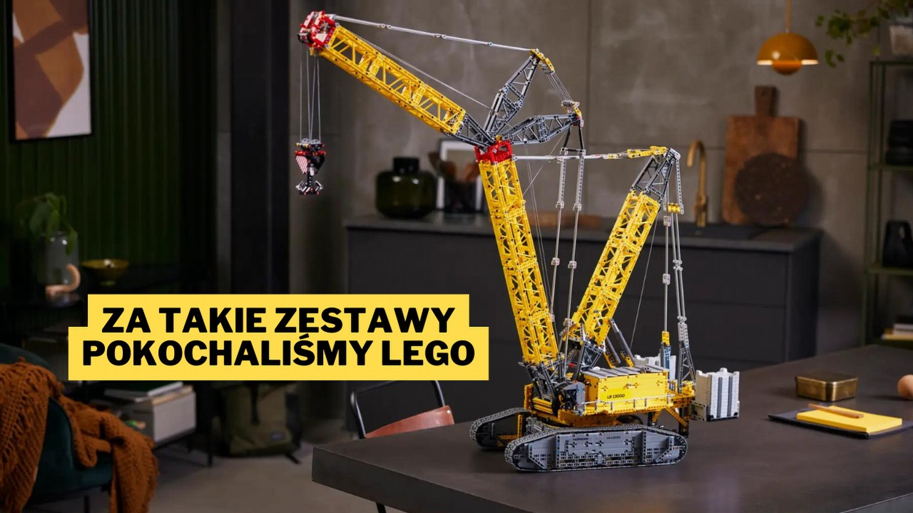 Oryginał podnosi ponad 3000 ton i sięga blisko 240 metrów w górę, a jego klockowa replika wcale nie jest mniej imponująca. LEGO Liebherr LR 13000 to klejnot w koronie serii Technic, źródło grafiki: Materiały promocyjne, LEGO.pl.