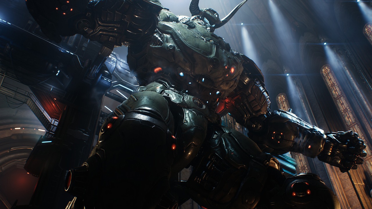 Doom: The Dark Ages zaserwuje większe i bardziej skomplikowane mapy. Okazji do użycia mecha będzie co najmniej kilka, źródło grafiki: Microsoft.