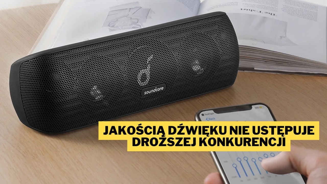 Nieprzyzwoicie niska cena za jeden z najpopularniejszych głośników Bluetooth na świecie. Soundcore Motion Plus tak tani nie był nawet na Amazon Prime Day, źródło grafiki: Anker; materiały promocyjne.