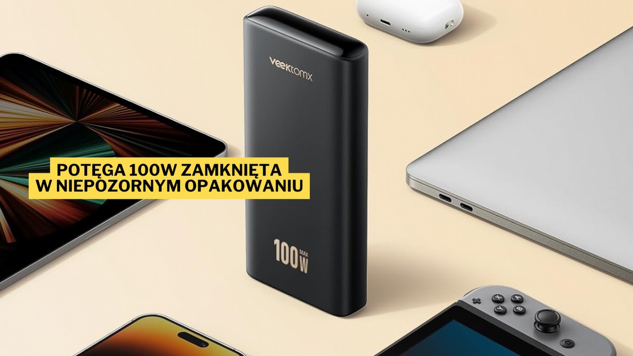 Smartfony, głośniki Bluetooth, konsole Steam Deck i Nintendo Switch - ten powerbank o pojemności 20 000 mAh i mocy 100 W potrafi naładować niemal każde urządzenie. Teraz jest dostępny w promocji, na widok której usiądziesz z wrażenia, źródło grafiki: Veektomx.