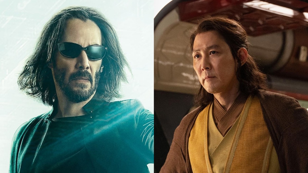 Keanu Reeves mógł zagrać mistrza Jedi już w Akolicie. Odmówił, ale Disney nadal walczy o jego angaż w Star Wars, źródło grafiki: Akolita, Leslye Headland, Disney, 2024 / Matrix Zmartwychwstania, Lana Wachowski, Warner Bros., 2021.