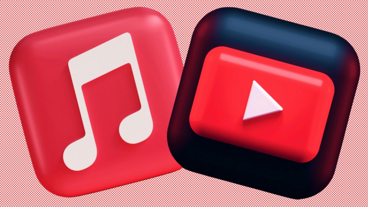 YouTube Music i Apple Music nawiązują współpracę, by ułatwić użytkownikom przenoszenie playlist, źródło grafiki: Kolaż własny; Mariia Shalabaieva (2023) | Unsplash; Alexander Shatov (2021) | Unsplash.