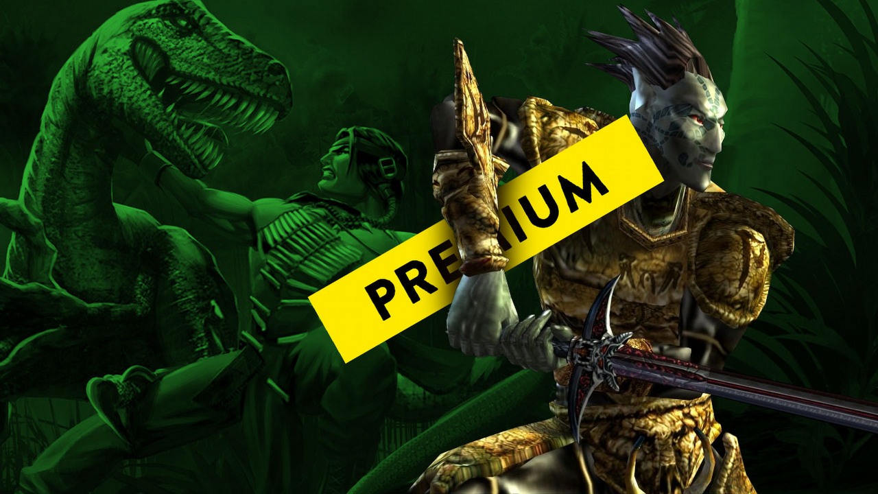 Wytykamy krytykom ich dawne recenzje, poznajemy FPS-a z czasów, gdy po ziemi chodziły jeszcze dinozaury, i eksplorujemy mroki świata gier - podsumowanie Premium GRYOnline.pl w sierpniu 2024, źródło grafiki: Nightdive Studios; Bethesda Softworks.