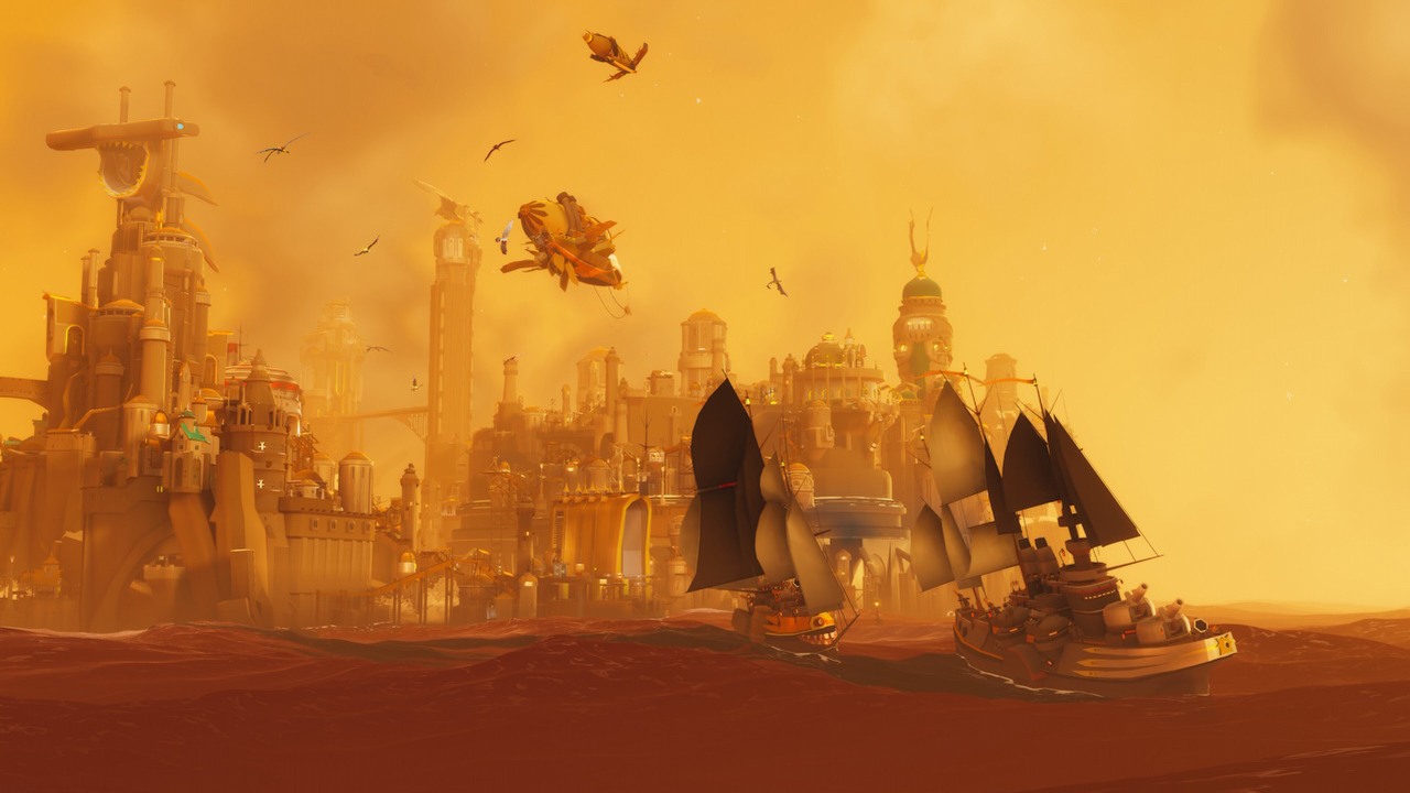 Klimatyczny city builder ma nowy tytuł, tym razem naprawdę. To symbol wielkiej aktualizacji, jaką otrzymało Bulwark Evolution: Falconeer Chronicles, źródło grafiki: Tomas Sala..