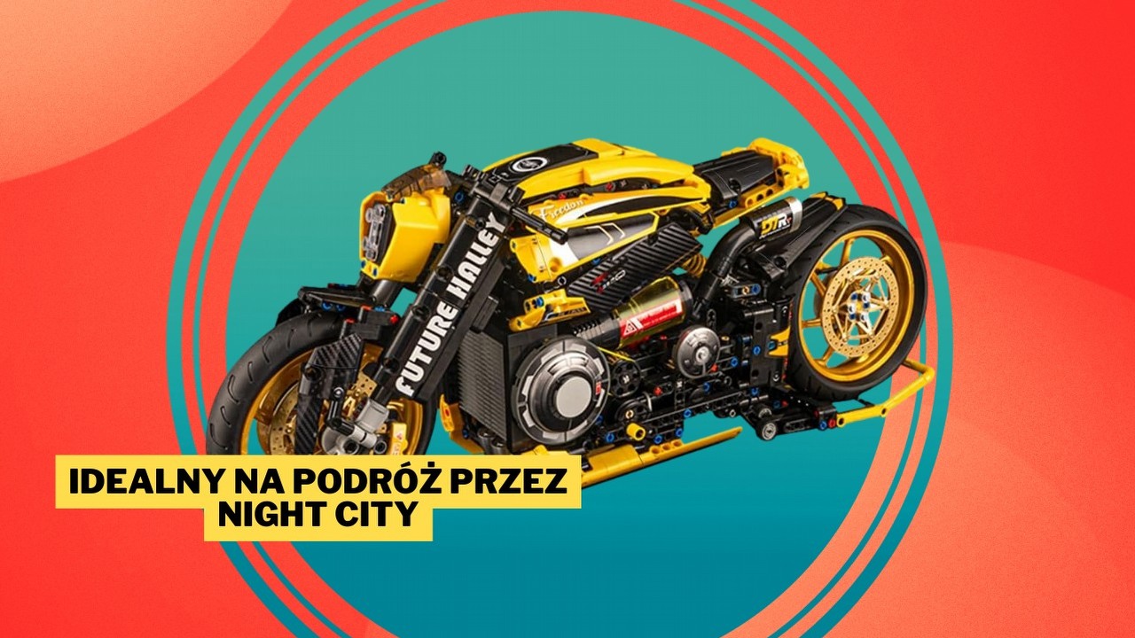 Na miejscu LEGO czułbym niepokój, bo to, co stworzył konkurent Duńczyków, zerwało mi kapcie z nóg. Ponad półmetrowym modelem cyberpunkowego motocykla nie pogardziłby nawet V, źródło grafiki: Misini; materiały promocyjne.