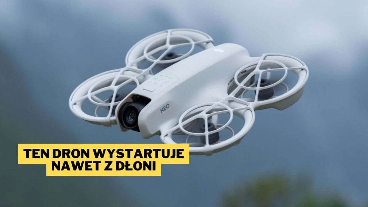 Jestem pewny, że to będzie sprzedażowy hit w Polsce. DJI Neo jest tani, nagrywa w 4K i oferuje funkcję śledzenia ze wsparciem AI, źródło grafiki: DJI; materiały promocyjne.