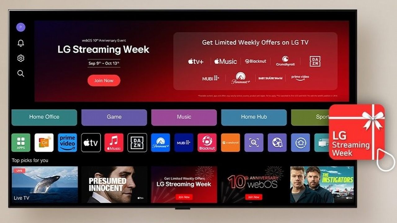 Jak skorzystać z LG Streaming Week na telewizorach LG? Tłumaczmy, jak odebrać prezent, źródło grafiki: LG.