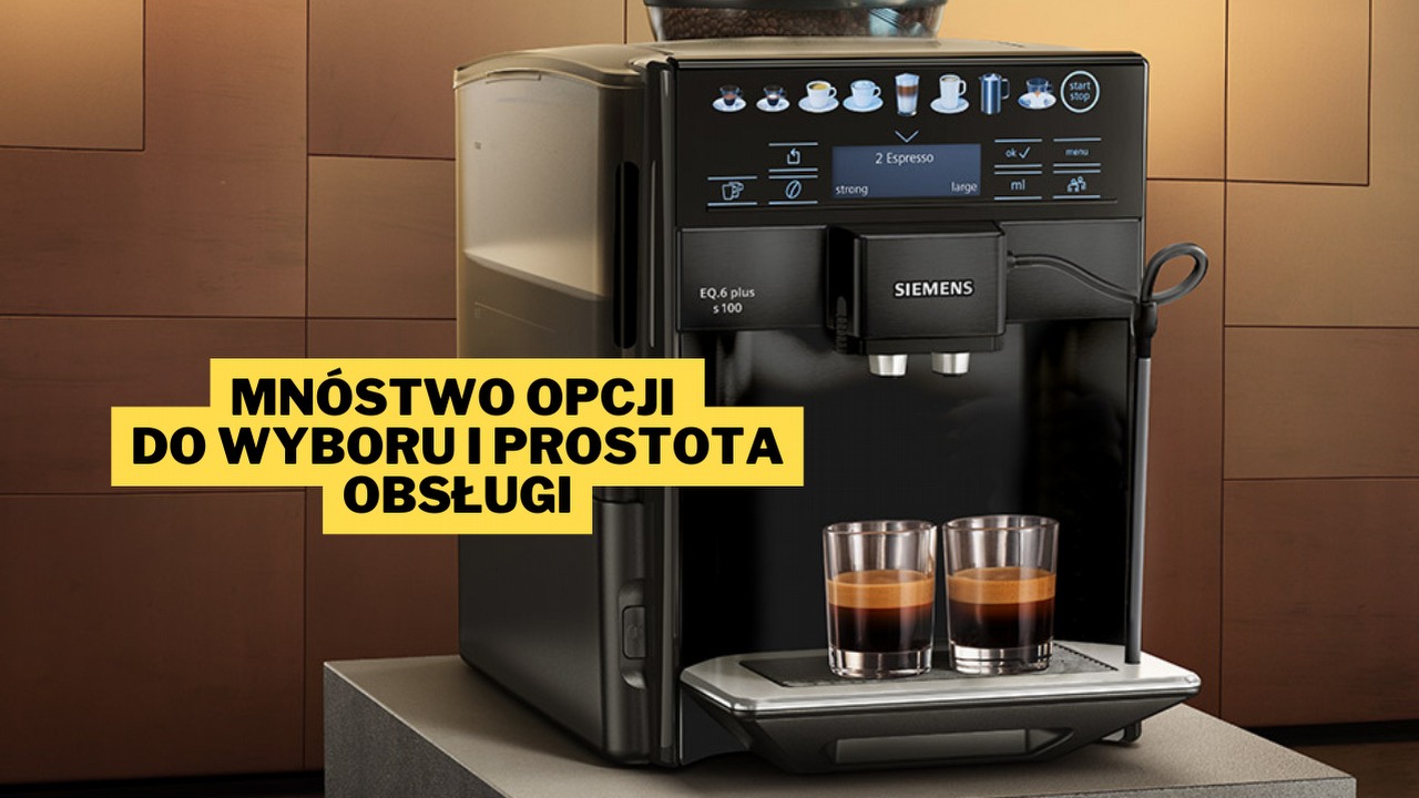 Ekspres ciśnieniowy Siemens EQ.6 Plus w promocyjnej cenie w RTV Euro AGD. Wyposażony w funkcję młynka i spieniania mleka sprzęt to doskonała alternatywa dla mojej starej De’Longhi Eletta, źródło grafiki: Siemens.com.
