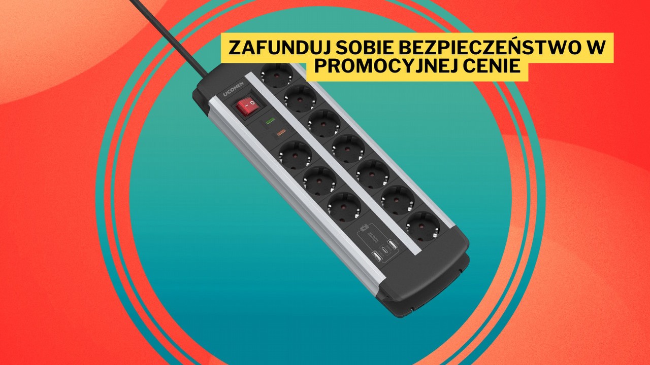 10 gniazd sieciowych, 3 porty USB i ochrona przeciwprzepięciowa - listwa zasilająca UCOMEN zdobywa coraz większą popularność na Amazonie i wcale się temu nie dziwię. Teraz można ją zdobyć w świetnej promocji, źródło grafiki: UCOMEN.