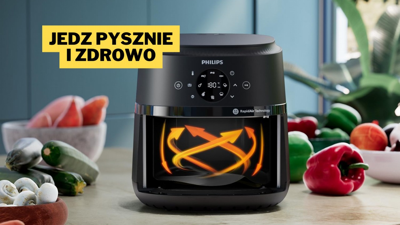 Frytkownica beztłuszczowa Philips OVI XL 2000 robi furorę wśród użytkowników i wcale się temu nie dziwię. To genialne urządzenie o pojemności 6,2 l zastąpi Ci piekarnik, mikrofalówkę, grilla i patelnię, źródło grafiki: Philips, materiały promocyjne.