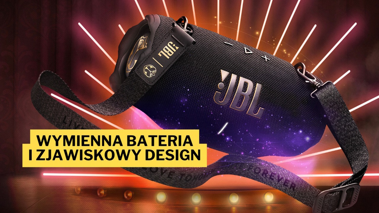 Oni chyba oszaleli, obniżając cenę głośnika JBL Xtreme 4 Tomorrowland aż o 500 zł. Ten 100-watowy potwór z baterią zdolną wytrzymać nawet 24 godziny działania, jeszcze nigdy nie był tak tani, źródło grafiki: JBL.