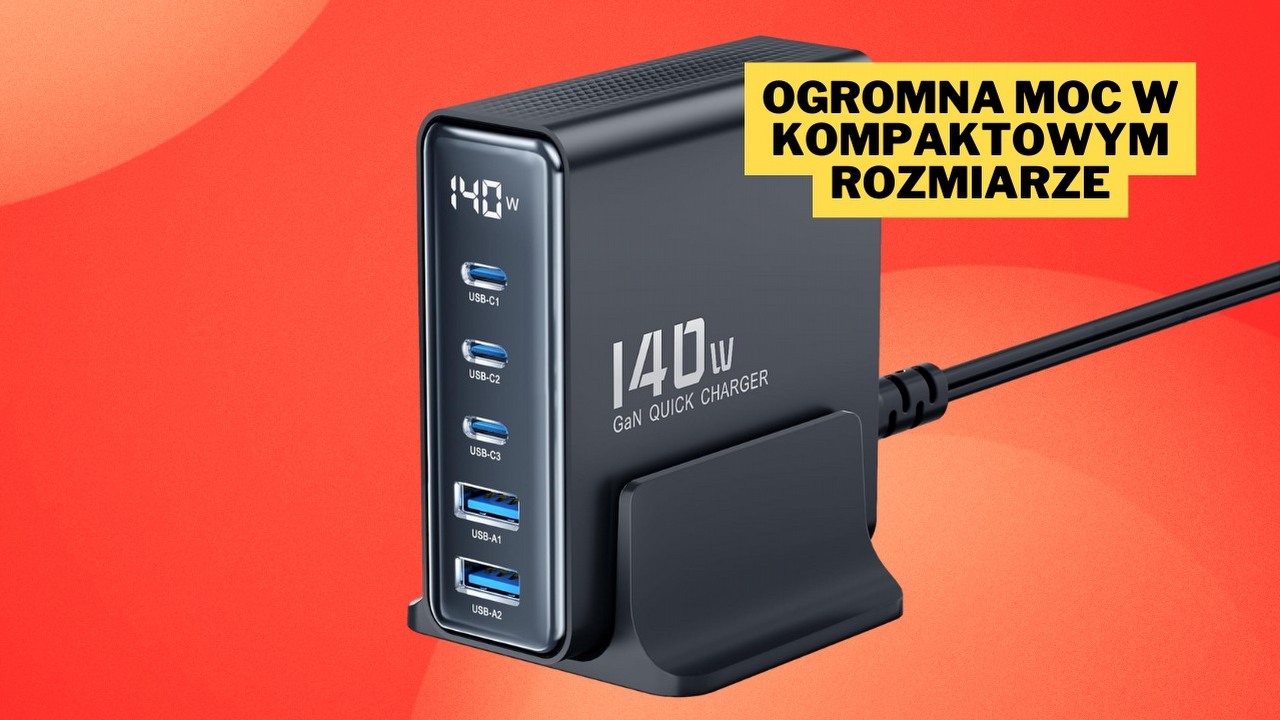 Na taką promocję czekałem. Dzięki tej ładowarce o mocy 140 W zaoszczędzę mnóstwo miejsca i naładuję jednocześnie smartfona, słuchawki oraz laptopa, źródło grafiki: Toocki; materiały promocyjne.