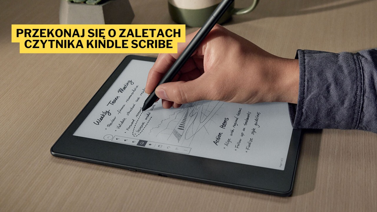 Ta promocja sprawia, że mam ochotę porzucić papierowe książki. Kindle Scribe z 32 GB pamięci i rysikiem premium ponad 700 zł taniej!, źródło grafiki: Amazon.