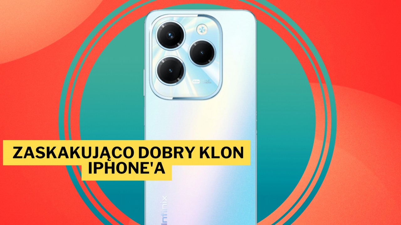 Ma świetny aparat 108 Mpx, wygląda prawie jak iPhone i kosztuje mniej niż 500 zł. Infinix Hot 40 Pro to śmiesznie tani smartfon, który zaskakuje, źródło grafiki: Infinix.