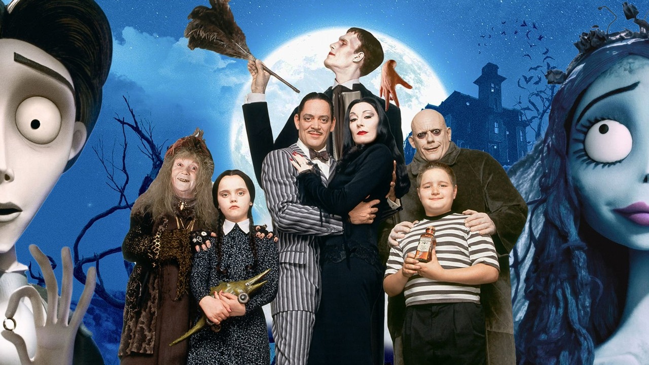 Najlepsze horrory i czarne komedie na Halloween na Netflixie w 2024 roku, źródło grafiki: Corpse Bride, Mike Johnson i Tim Burton, Warner Bros. Pictures, 2005 / The Addams Family, Barry Sonnenfeld, Paramount Pictures, 1991.