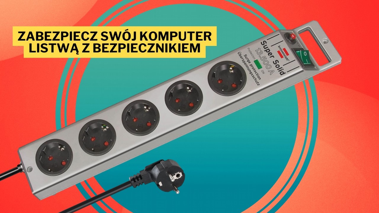 To będzie odpowiedni przedłużacz do mojego komputera. Listwę zasilającą z bezpiecznikiem Super Solid można powiesić na ścianie, zapominając o trudnej organizacji kabli, źródło grafiki: brennenstuhl; materiały promocyjne.