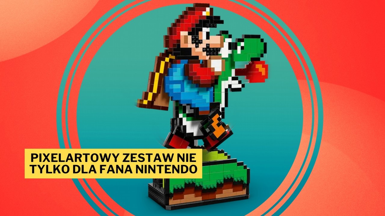 Współpraca LEGO z Nintendo przynosi niesamowite owoce. Trudno mi uwierzyć, jak wierny Super Mario World jest model Mario z Yoshim, źródło grafiki: LEGO; materiały promocyjne.